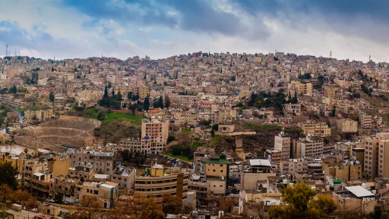 Panoramic view across Amman from Citadel Hill