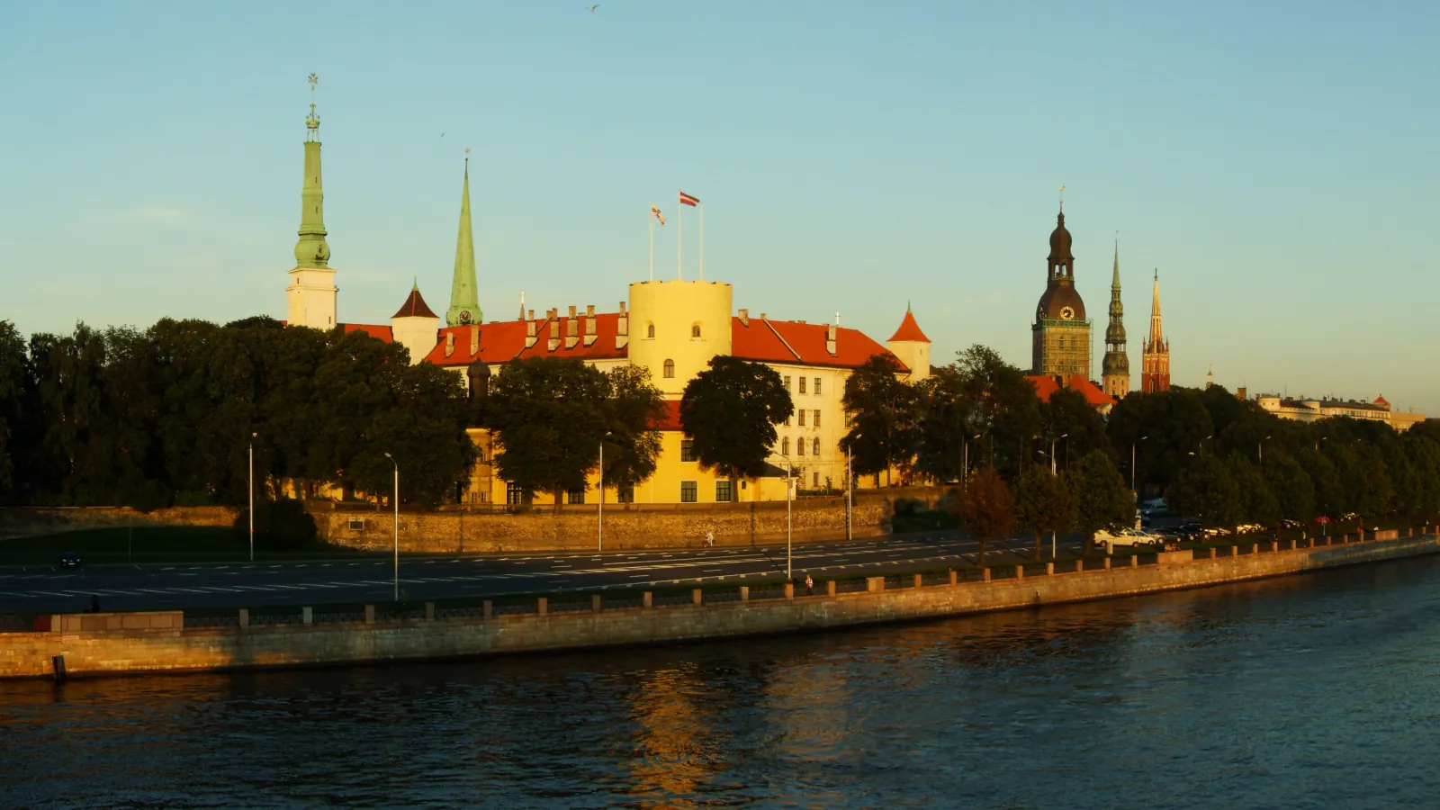 The Daugava River beside Riga’s historic riverside skyline