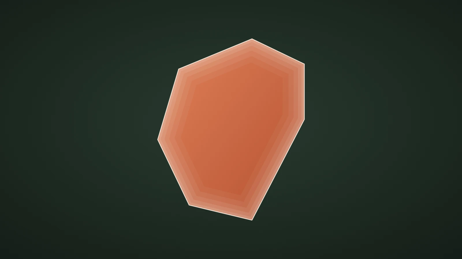 Illustration, not a photograph: a simplified orange map outline of Nauru on a dark green background.
